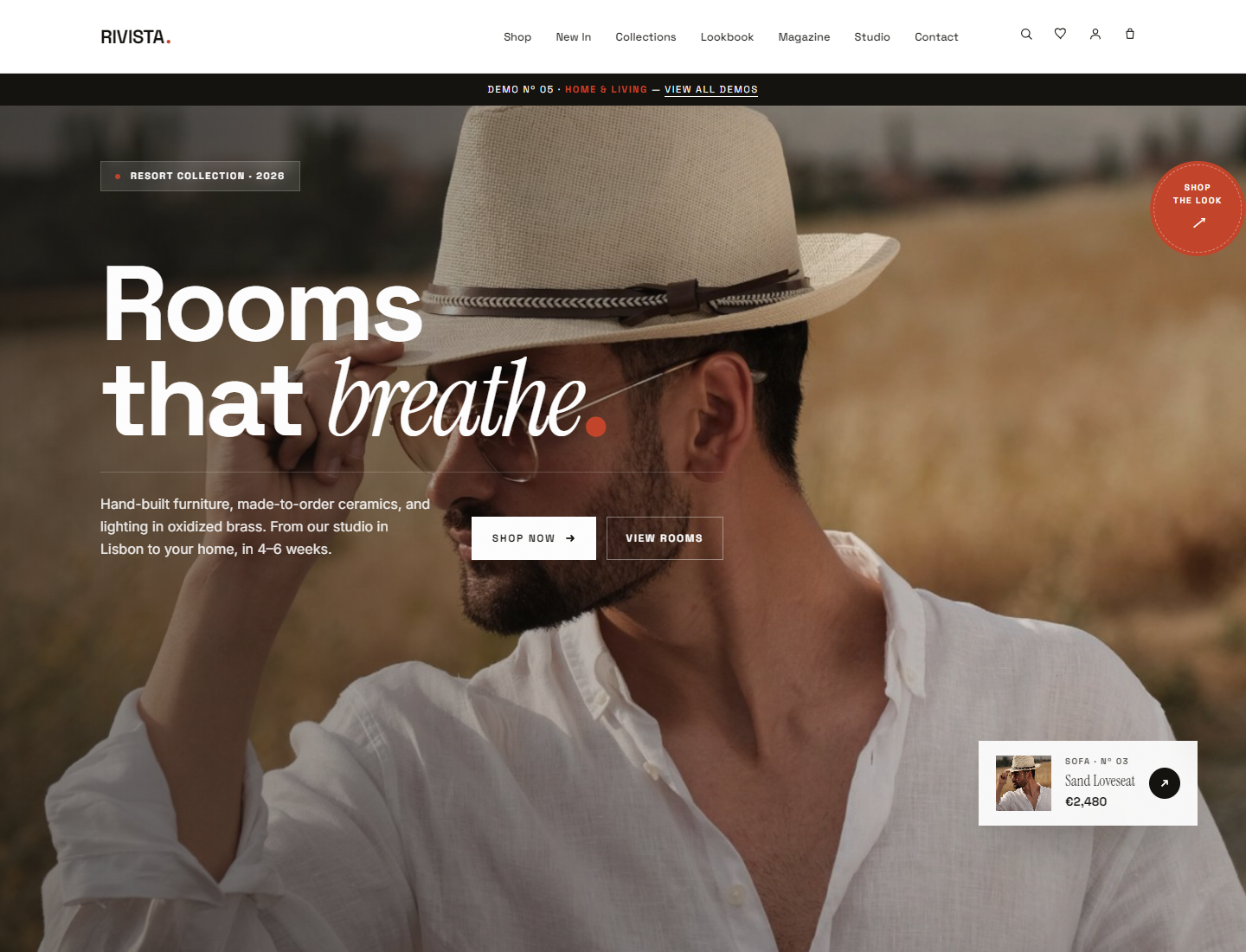 The Edit RIVISTA homepage demo