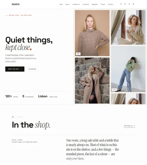 Thumbnail of the Boutique demo homepage, living.