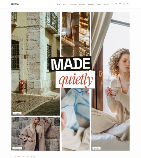 Thumbnail of the Collage demo homepage, editorial.