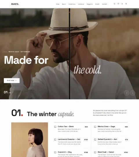Thumbnail of the Curtain demo homepage, reveal.