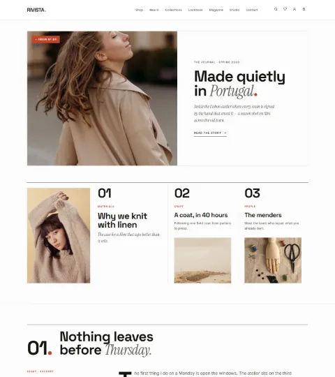 Thumbnail of the Journal demo homepage, magazine.